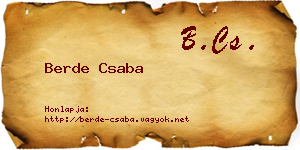 Berde Csaba névjegykártya