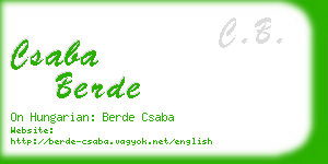 csaba berde business card